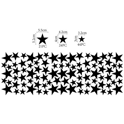 LSMYM Pegatina de pared Little Stars para habitación de niños Baby Nursery Bedroom Niños Home Dec Tatuajes de pared Art Kids Wall Sticker White 89pc