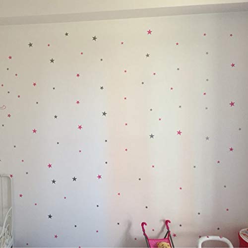 LSMYM Pegatina de pared Little Stars para habitación de niños Baby Nursery Bedroom Niños Home Dec Tatuajes de pared Art Kids Wall Sticker White 89pc