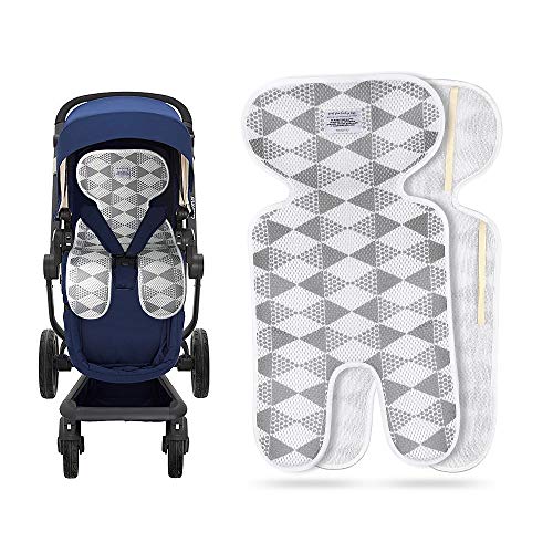 Luchild Colchoneta Silla Paseo Universal Colchoneta para Cochecito y Carro Bebe Transpirable Cojín Cómodo Respirable del Niño-Gris