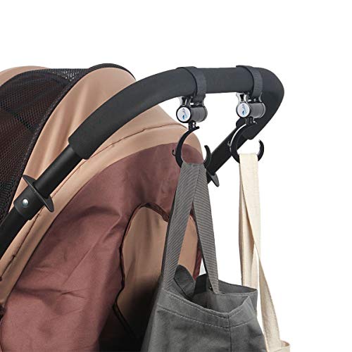 Luchild Ganchos Carrito Bebe & Clip de Cochecito Universal Baby Stroller Hook Clip para Cochecito (2 Gancho Carrito Bebe +4 Clip de Cochecito)