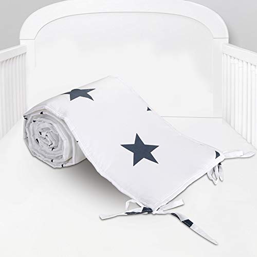 Luchild Protector de Cuna, 180cm Parachoques, Protector Cuna Chichonera para Proteger Bebe y Decorar la Cuna