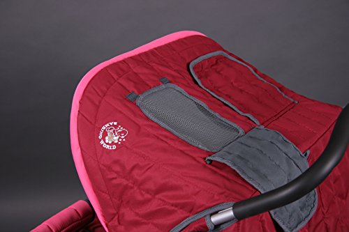 Lujoso tandem-cochecito para gemelos rosa - BambinoWorld