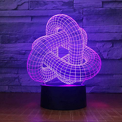 Luz de noche para niños Magic Twist Knot T-Rex Lámpara de mesilla de noche con luz 3D 7 cambio de color Navidad Halloween regalo de cumpleaños para niño bebé