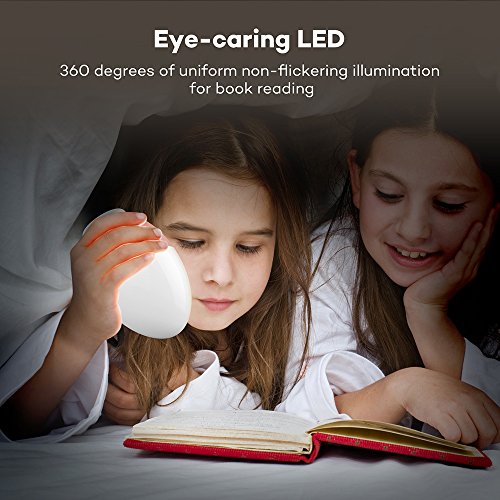 Luz Nocturna Infantil VAVA, Lámpara de Mesilla de Noche, Lámpara Decoración Habitacion bebé (LED Cuidado Ojos, Seguro ABS+PC, Control Táctil, IP65 Impermeable, Brillo y Color Ajustable), Rosa