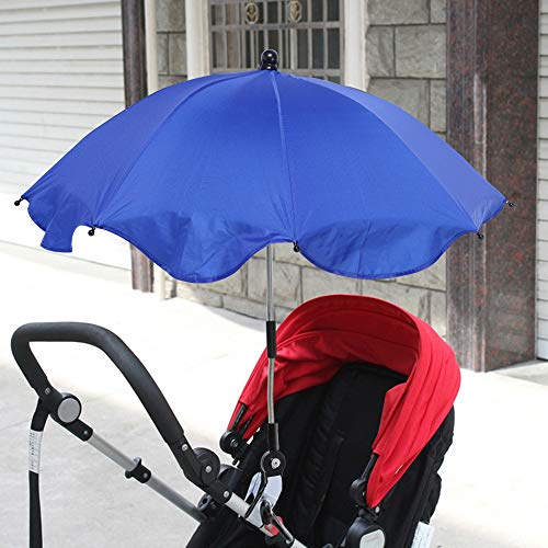 Luzoeo Sombrilla Universal Carrito de Bebé Paraguas Sombrilla Parasol para Cochecito Silla de Paseo 360 Grados Ajustable con UV Protección el Bebés y Niños