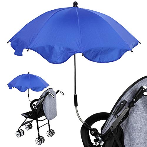 Luzoeo Sombrilla Universal Carrito de Bebé Paraguas Sombrilla Parasol para Cochecito Silla de Paseo 360 Grados Ajustable con UV Protección el Bebés y Niños