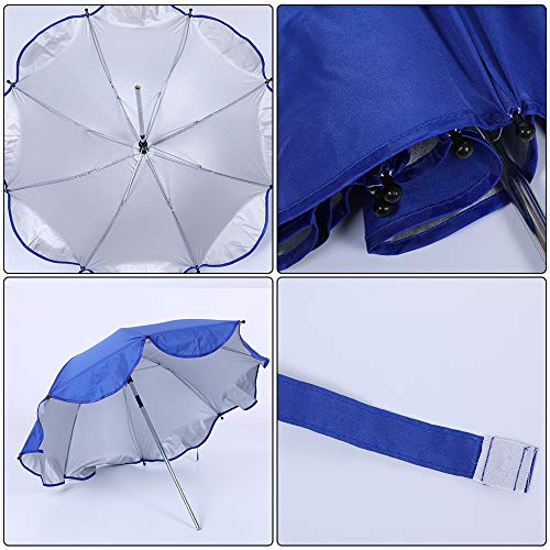 Luzoeo Sombrilla Universal Carrito de Bebé Paraguas Sombrilla Parasol para Cochecito Silla de Paseo 360 Grados Ajustable con UV Protección el Bebés y Niños