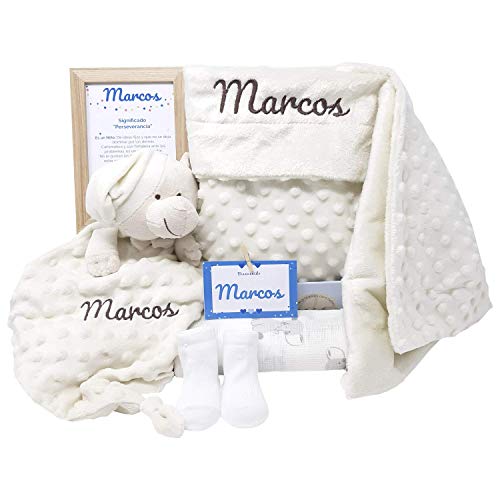 MabyBox True colours | Canastilla bebe | Regalo Babyshower | Cesta Bebé Recien nacido Personalizada (Beige)