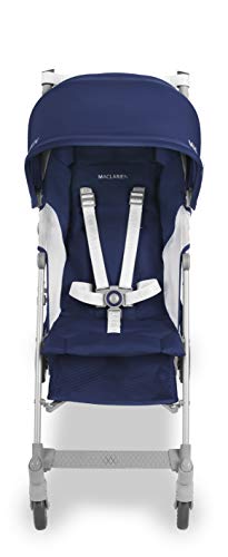 MacLaren Globetrotter Silla de Paseo Ligera, Compacta y Fácil de Maniobrar, Capota Extensible e Impermeable con FPU 50+ y Asiento Reclinable, Azul/Blanco