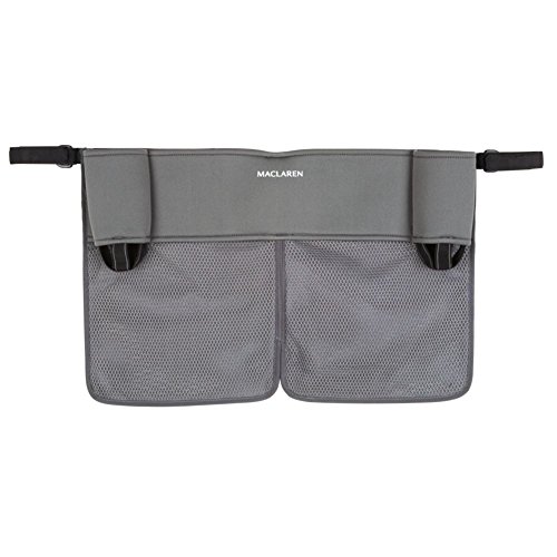 Maclaren Organizador Universal Twin para Tener Lo Esencial Siempre a Mano, Se Adapta a Maclarens y Mayoría de las Marcas, Accesorio Ideal para Sillas de Paseo, Multicolor (Charcoal/Charcoal)