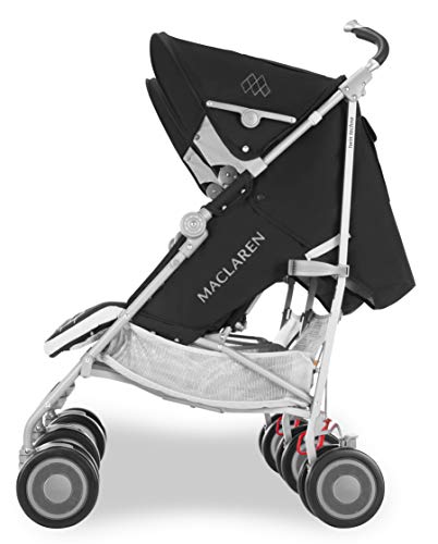 Maclaren Twin Techno Silla de paseo doble - ligera, para recién nacidos hasta los 50kg, encaja a través de la mayoría de las puertas, Capota extensible con UPF 50+