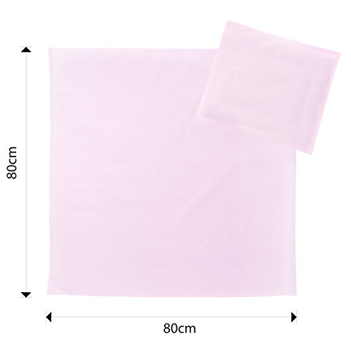 Makian - Funda Nórdica 80x80 cm y Funda Almohada 35x40 cm - Ropa de cama para Minicuna y Moisés, 100% algodón, Certificado ÖkoTex- rosa