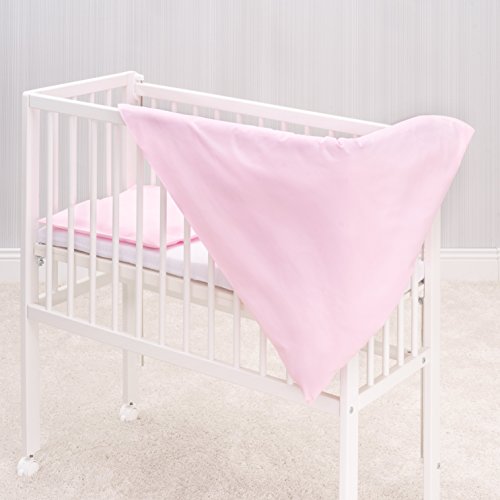 Makian - Funda Nórdica 80x80 cm y Funda Almohada 35x40 cm - Ropa de cama para Minicuna y Moisés, 100% algodón, Certificado ÖkoTex- rosa