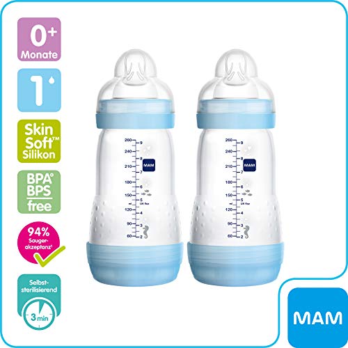 MAM Babyartikel 99921511 - Kit biberon (2 unidades), color azul, 260 ml