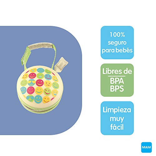 MAM Essential Soothing Set, juego de regalos para bebés de +6 meses, con 2 chupetes de silicona Original +6, 2 chupetes Night +6, chupetero y guardachupetes, NIÑO (Boy)