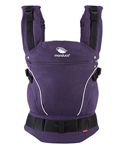 manduca First Baby Carrier > PureCotton < Mochila Portabebe Ergonomica, Algodón Orgánico, Extensión de Espalda Patentada, para Recién Nacidos y Bebés de 3,5 a 20 kg (PureCotton, Purple (purpúreo))