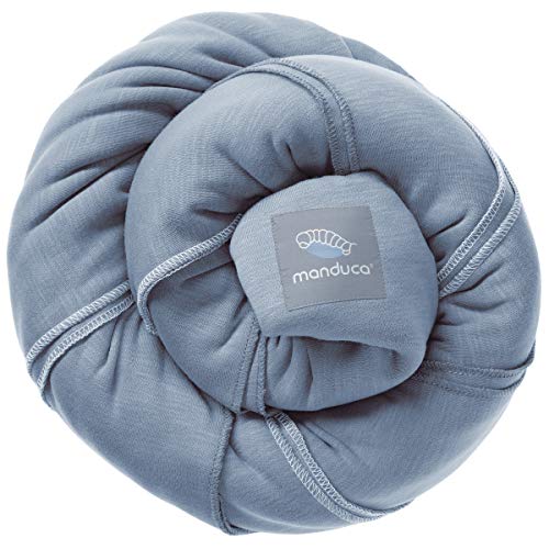 manduca SLING Baby Wrap > Skyblue < Fular Portabebes Elastico con Certificado GOTS, Calidad Ecológica, Algodón Orgánico, Para Recien Nacidos & Bebes Pequeños 3,5-15kg (azul claro, 5,10m x 0,60m)