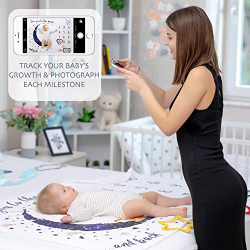 Manta Mensual De Hito Para Bebé, Unisex | Manta Mensual De Bebé Para Fotos | Regalos Personalizados Para Futuras Mamás | Registra Su Edad Y Crecimiento | Suave, Gruesa Y Grande