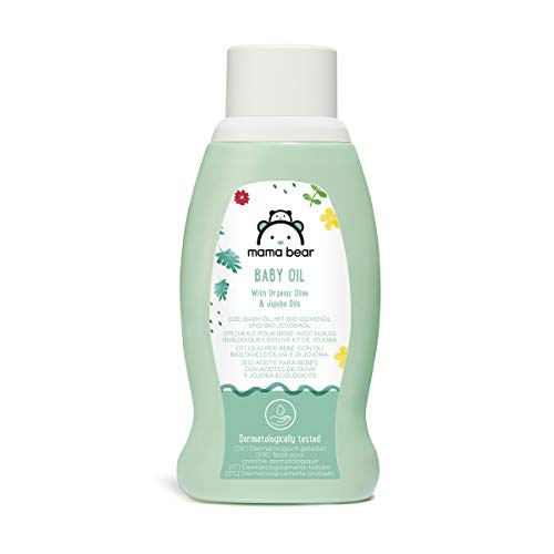 Marca Amazon- Mama Bear  Aceite para bebés con aceites de oliva y jojoba ecológicos, 4 botellas - 4x250ml