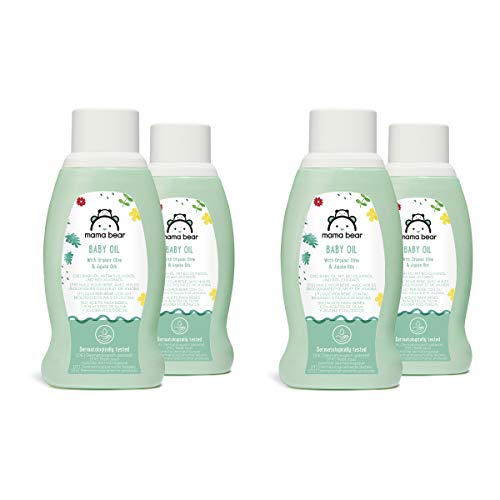 Marca Amazon- Mama Bear  Aceite para bebés con aceites de oliva y jojoba ecológicos, 4 botellas - 4x250ml