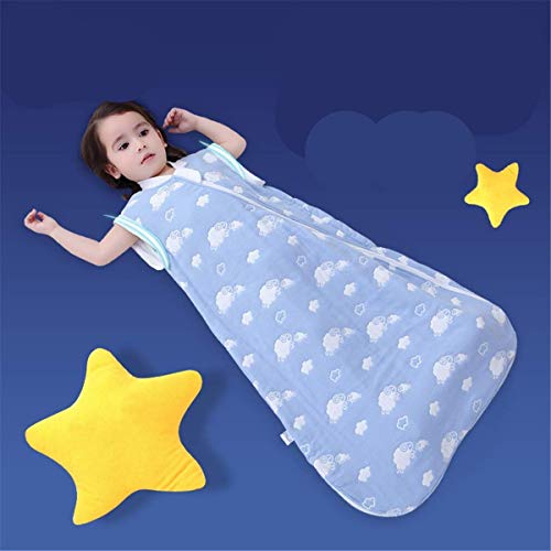 Mariisay Saco De Dormir De Bebé Chic Para Casual Todas Las Estaciones Con Manga Larga Desmontable 1.5 Tog Saco De Dormir De Otoño Para Niños Pequeños 100% Algodón Para Niño Y Niña Oveja Azul 85 Aro De