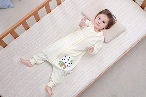 Mariisay Saco De Dormir Para Bebé Chic Con Casual Pies Y Manga Larga Pijama Unisex Sin Forro Algodón Verano Primavera Saco De Dormir Para Niños Azul 100 Tamaño Del Cuerpo 100 110Cm