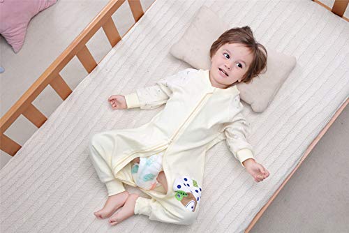 Mariisay Saco De Dormir Para Bebé Chic Con Casual Pies Y Manga Larga Pijama Unisex Sin Forro Algodón Verano Primavera Saco De Dormir Para Niños Azul 100 Tamaño Del Cuerpo 100 110Cm