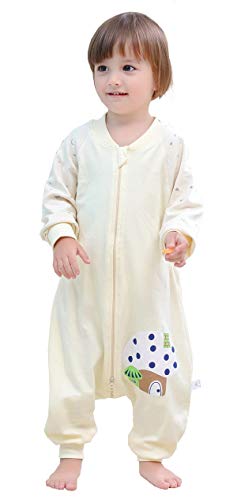 Mariisay Saco De Dormir Para Bebé Chic Con Casual Pies Y Manga Larga Pijama Unisex Sin Forro Algodón Verano Primavera Saco De Dormir Para Niños Azul 100 Tamaño Del Cuerpo 100 110Cm