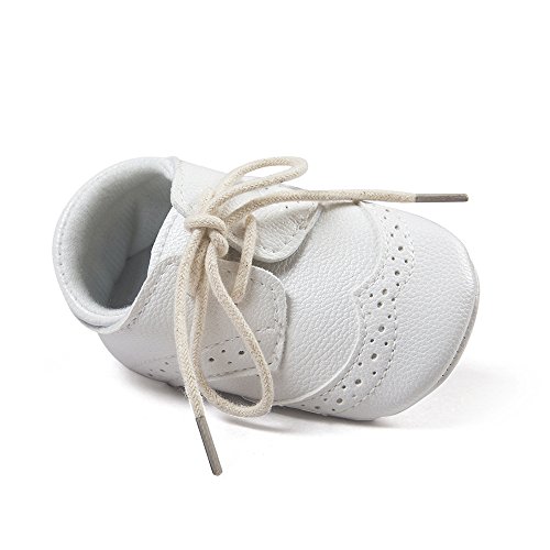 Matt Keely Bebé Niños niñas Suela Blanda Zapatos Bebe niña Infantil Zapatos con Cordones Blanco 0-6 Meses