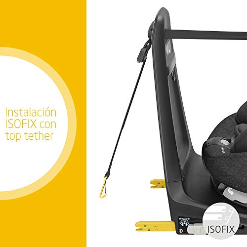 Maxi-Cosi Axissfix Plus Silla de coche giratoria 360° isofix, Silla auto reclinable y contramarcha, con reductor bebé recién nacido, 0 meses- 4 años, color Nomad Black