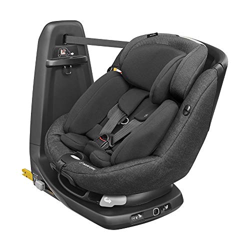 Maxi-Cosi Axissfix Plus Silla de coche giratoria 360° isofix, Silla auto reclinable y contramarcha, con reductor bebé recién nacido, 0 meses- 4 años, color Nomad Black