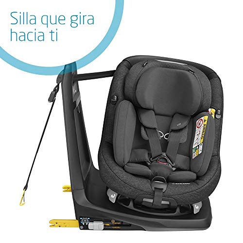 Maxi-Cosi Axissfix Plus Silla de coche giratoria 360° isofix, Silla auto reclinable y contramarcha, con reductor bebé recién nacido, 0 meses- 4 años, color Nomad Black