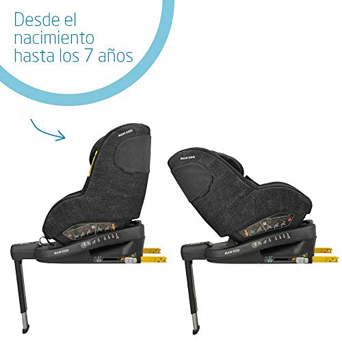 Maxi-Cosi Beryl Silla coche isofix Grupo 0+/1/2, contramarcha y reclinable, crece con el niño desde nacimiento hasta 7 años, color nomad black