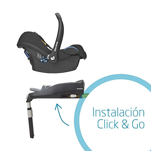 Maxi-Cosi CabrioFix Silla coche bebé, Silla de auto infantil Reclinable y de Alta Seguridad, Portabebé 0-12 Meses, 0-13 kg, Color Essential Black