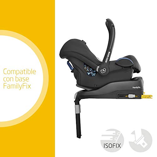 Maxi-Cosi CabrioFix, Silla de auto, reclinable y seguro para bebé, 0-12 meses, 0-13 kg, Nomad Black (negro)