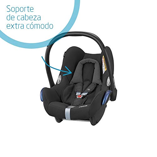 Maxi-Cosi CabrioFix, Silla de auto, reclinable y seguro para bebé, 0-12 meses, 0-13 kg, Nomad Black (negro)