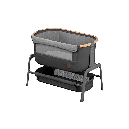 Maxi-Cosi Iora Cuna Colecho Regulable Multialturas, Reclinable con funcion de deslizamiento sencillo, Colchón incluido, Cuna bebé 0 meses - 9 kg, Essential Graphite