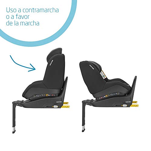 Maxi-Cosi Pearl Smart I-Size Silla coche bebé contramarcha y reclinable, se utiliza en combinación con la base isofix FamilyFix One i-Size, Silla auto bebé 6 meses - 4 años, color Authentic Black