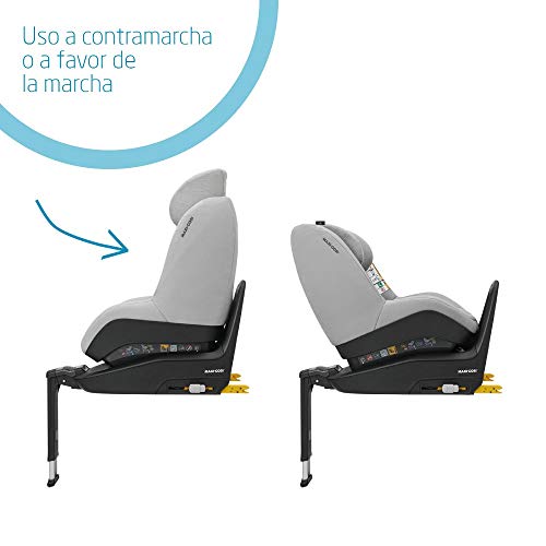 Maxi-Cosi Pearl Smart I-Size Silla coche bebé contramarcha y reclinable, se utiliza en combinación con la base isofix FamilyFix One i-Size, Silla auto bebé 6 meses - 4 años, color Nomad grey