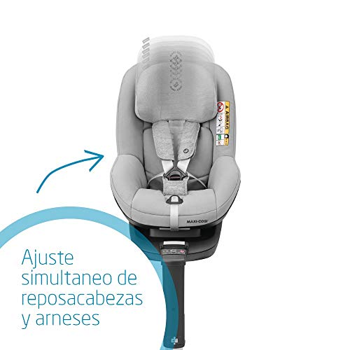 Maxi-Cosi Pearl Smart I-Size Silla coche bebé contramarcha y reclinable, se utiliza en combinación con la base isofix FamilyFix One i-Size, Silla auto bebé 6 meses - 4 años, color Nomad grey