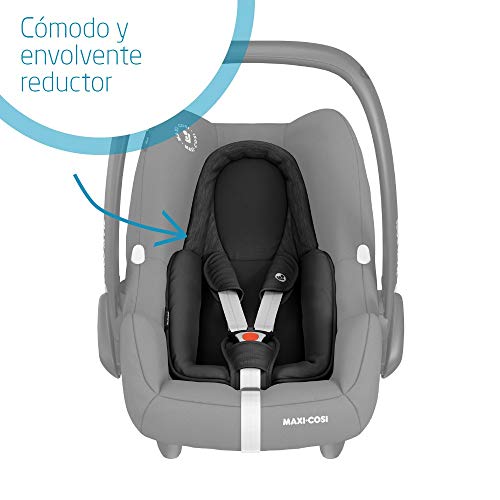 Maxi-Cosi Rock i-Size Silla Auto Grupo 0+, Portabebé Aprobado para viajar en avion, Silla coche bebé recién nacido hasta 12 meses, color Essential Black