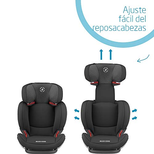 Maxi-Cosi RodiFix AirProtect Silla coche grupo 2/3 isofix, 15-36 kg, Silla auto reclinable, crece con el niño 3,5 - 12 años, color Authentic Black