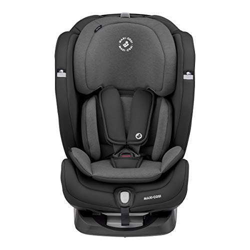 Maxi-Cosi Titan Plus Silla coche bebé grupo 1 2 3 isofix, 9-36 kg, auto bebé reclinable con reductor, Clima Flow para el control de la temperatura, crece con el niño 9 meses - 12 años, color Negro