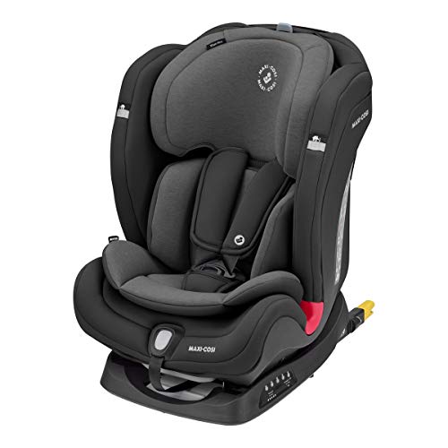 Maxi-Cosi Titan Plus Silla coche bebé grupo 1 2 3 isofix, 9-36 kg, auto bebé reclinable con reductor, Clima Flow para el control de la temperatura, crece con el niño 9 meses - 12 años, color Negro