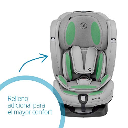 Maxi-Cosi Titan Plus Silla coche bebé grupo 1 2 3 isofix, 9-36 kg, auto bebé reclinable con reductor y Clima Flow para el control de la temperatura, crece con el niño 9 meses - 12 años, color Gris