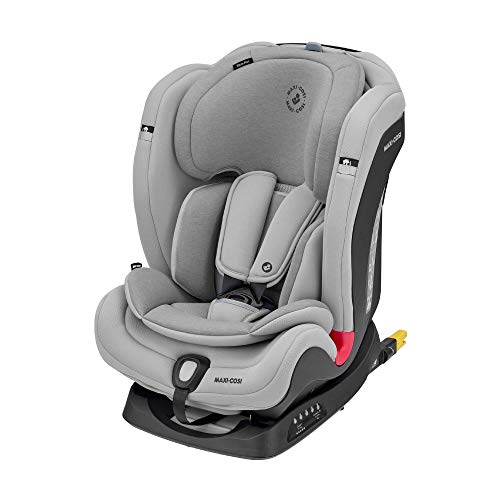 Maxi-Cosi Titan Plus Silla coche bebé grupo 1 2 3 isofix, 9-36 kg, auto bebé reclinable con reductor y Clima Flow para el control de la temperatura, crece con el niño 9 meses - 12 años, color Gris