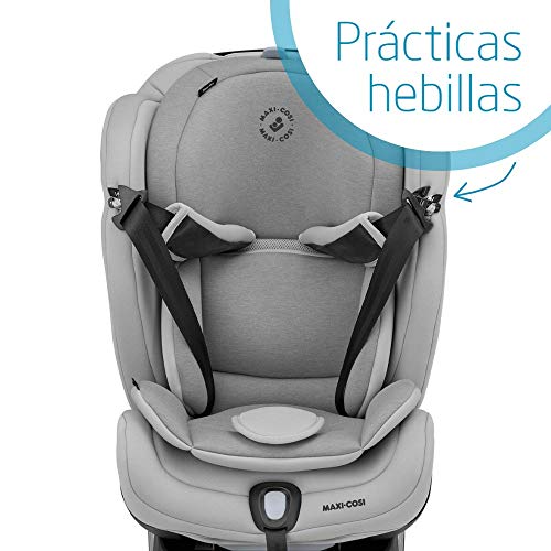 Maxi-Cosi Titan Plus Silla coche bebé grupo 1 2 3 isofix, 9-36 kg, auto bebé reclinable con reductor y Clima Flow para el control de la temperatura, crece con el niño 9 meses - 12 años, color Gris