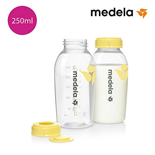 Medela 0080137 Pack de 2 Botellas Biberón para Leche Materna, 250 ml, Amarillo