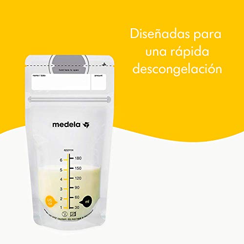 Medela 187126 Bolsas de Almacenamiento para Conservar y Congelar Leche Materna, 25 Unidades, Blanco