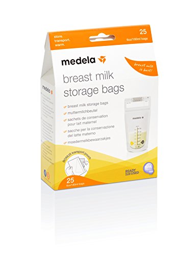 Medela 187126 Bolsas de Almacenamiento para Conservar y Congelar Leche Materna, 25 Unidades, Blanco